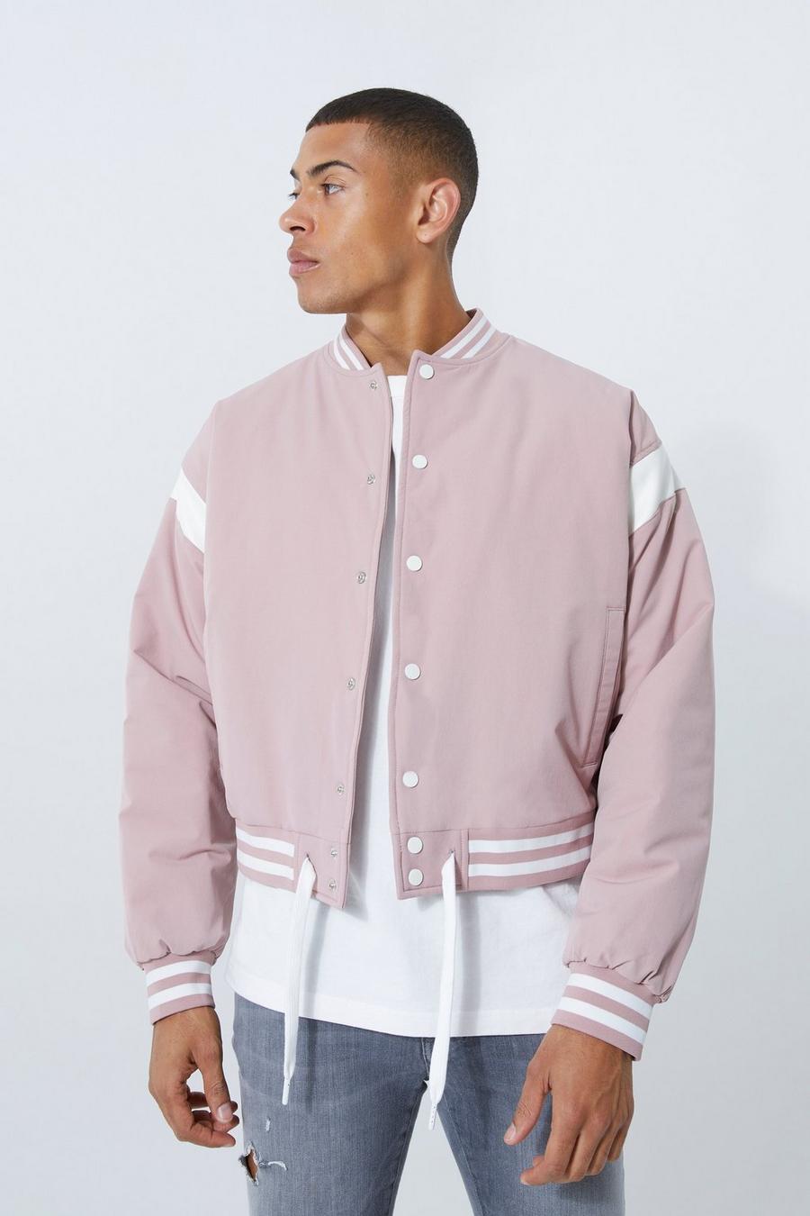 Dusty pink Washed Nylon Bomber With Contrast Trims image number 1