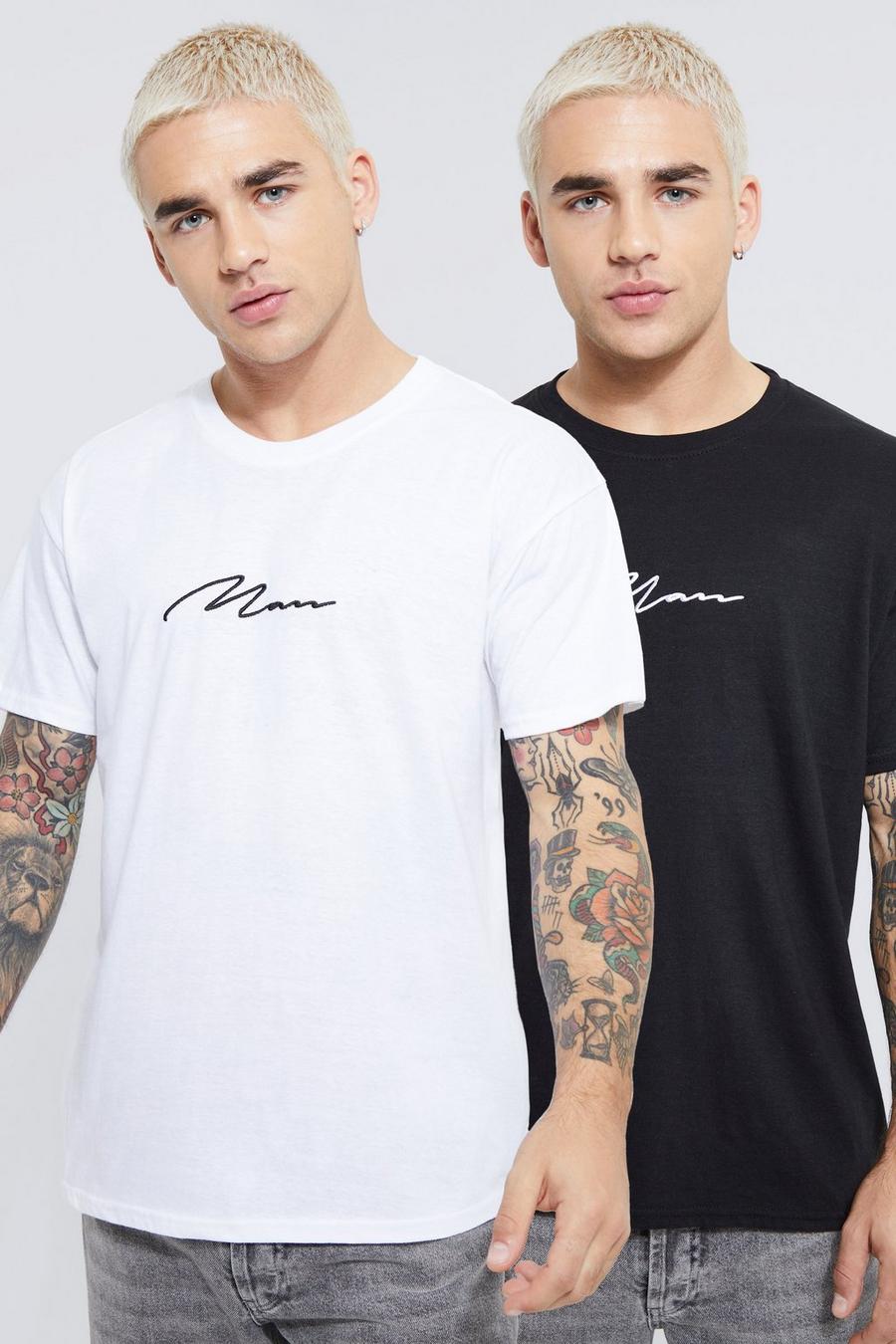Multi Man Signature T-shirts (2-pack) image number 1