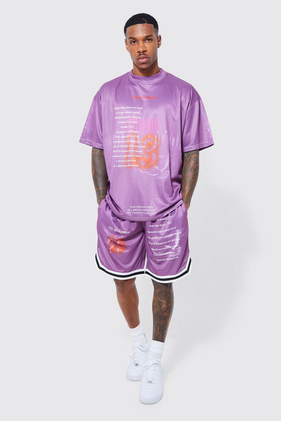 Purple Oversized Mesh Limited Edition Graphic Set image number 1