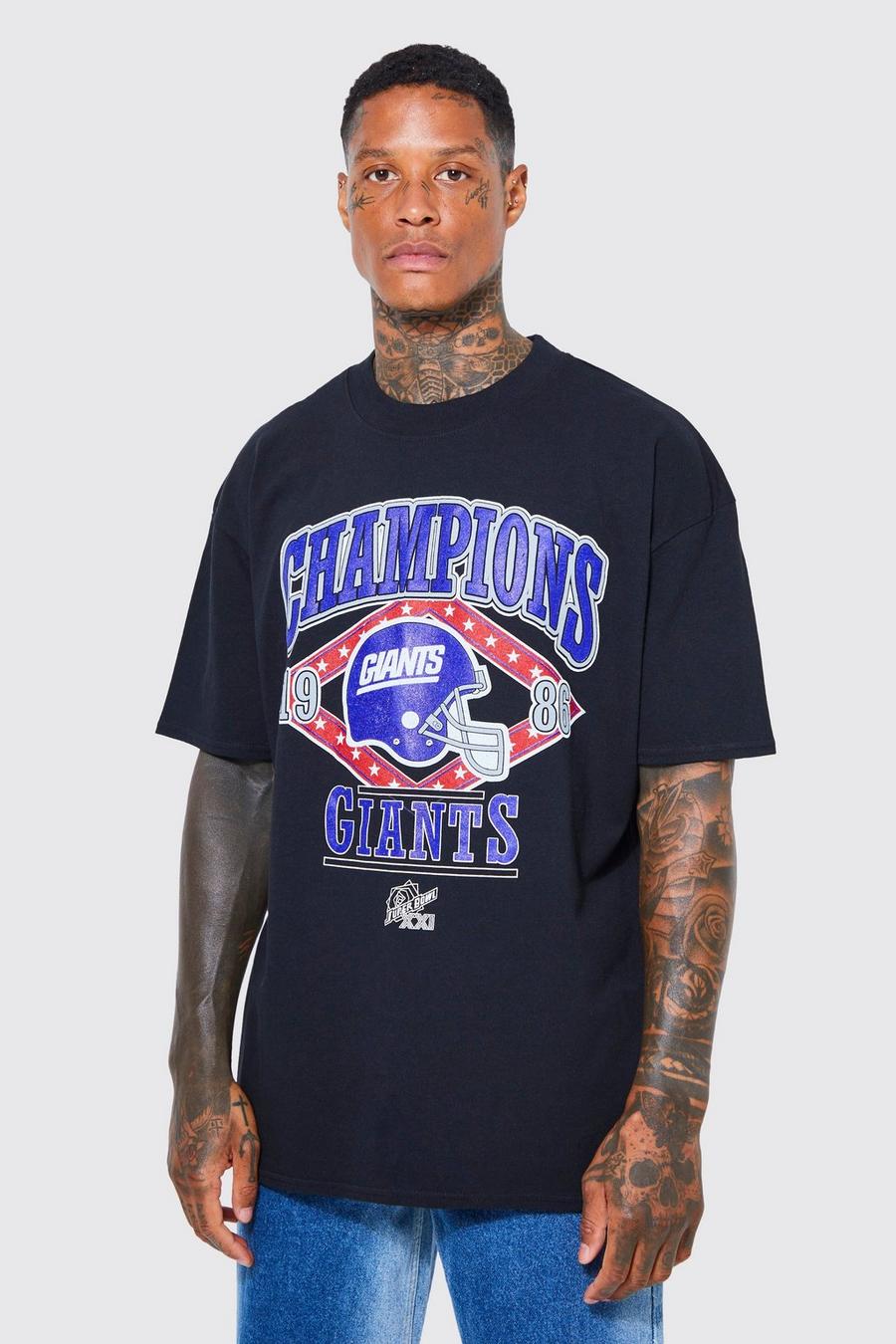 Black Oversized Nfl New York Giants T-shirt image number 1