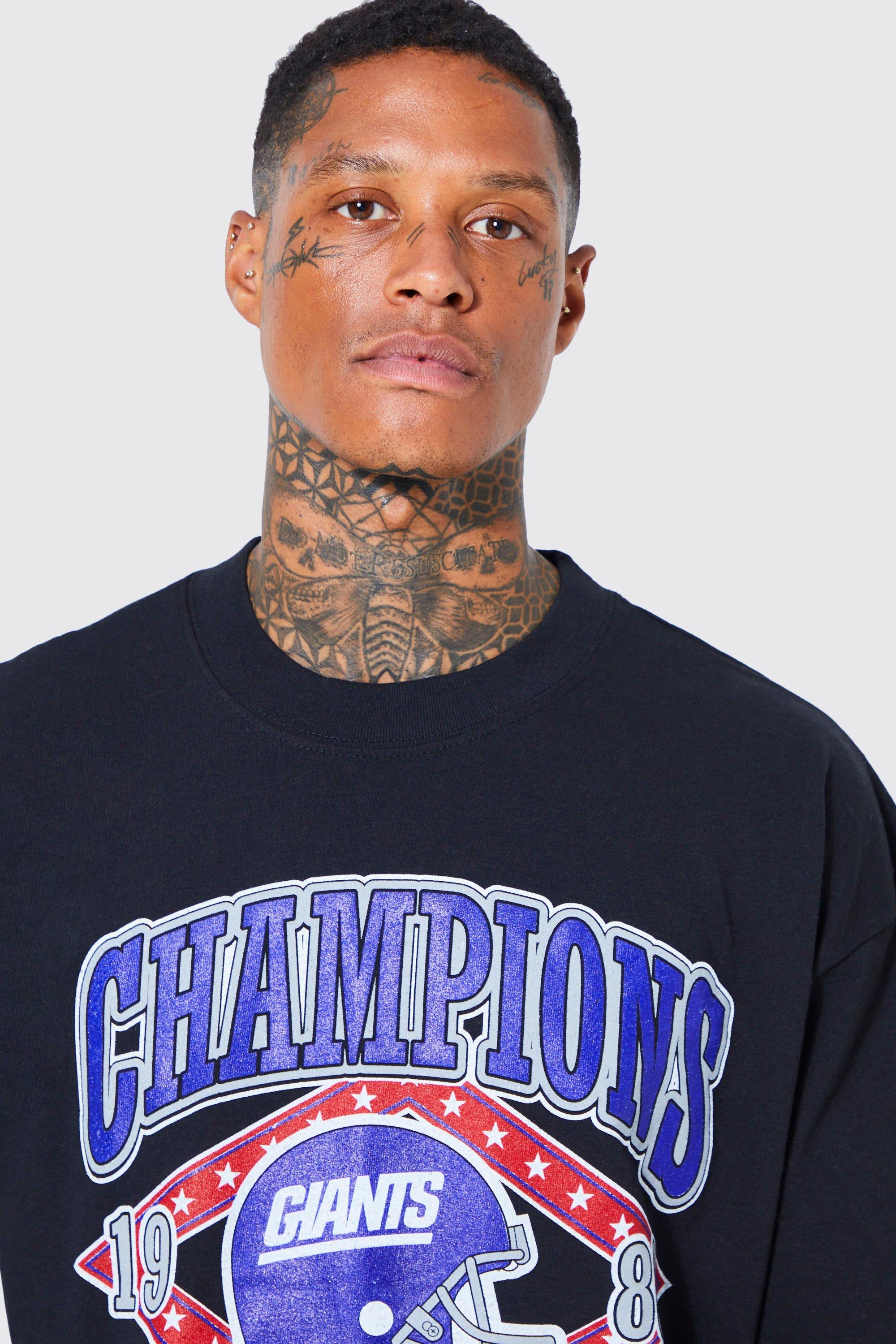 ASOS DESIGN Tall oversized long sleeve T-shirt NFL New York Giants