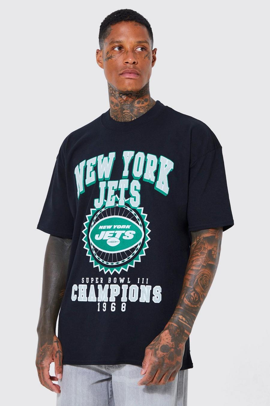 Black Oversized Nfl New York Jets T-shirt image number 1