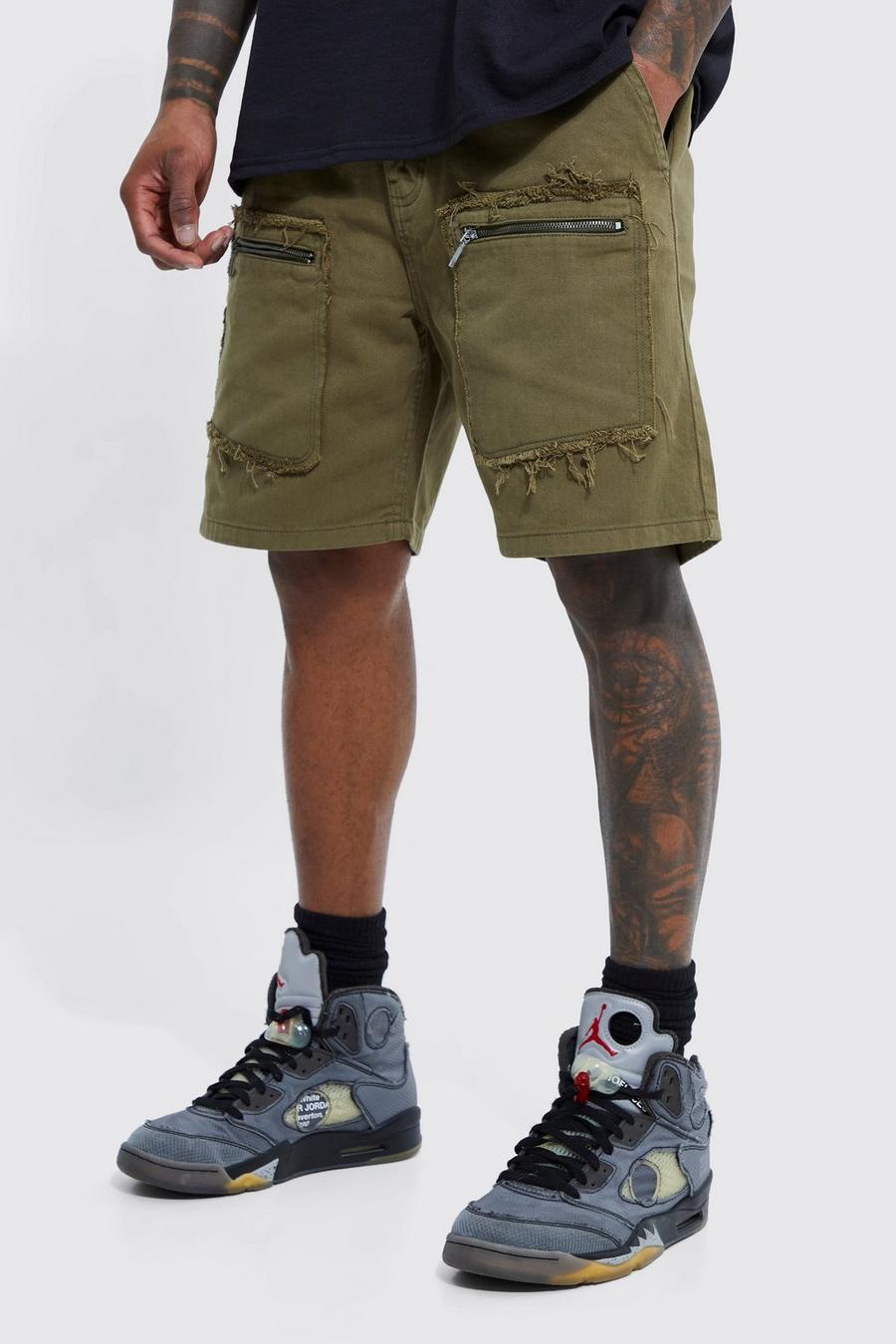 Lockere Statement-Shorts mit Cargo-Taschen, Khaki kaki