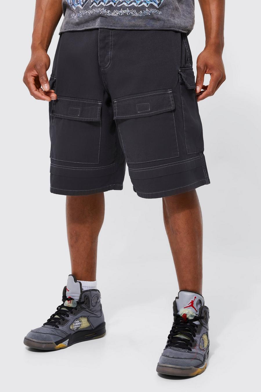 Parachute Cargo-Shorts, Dark grey gris