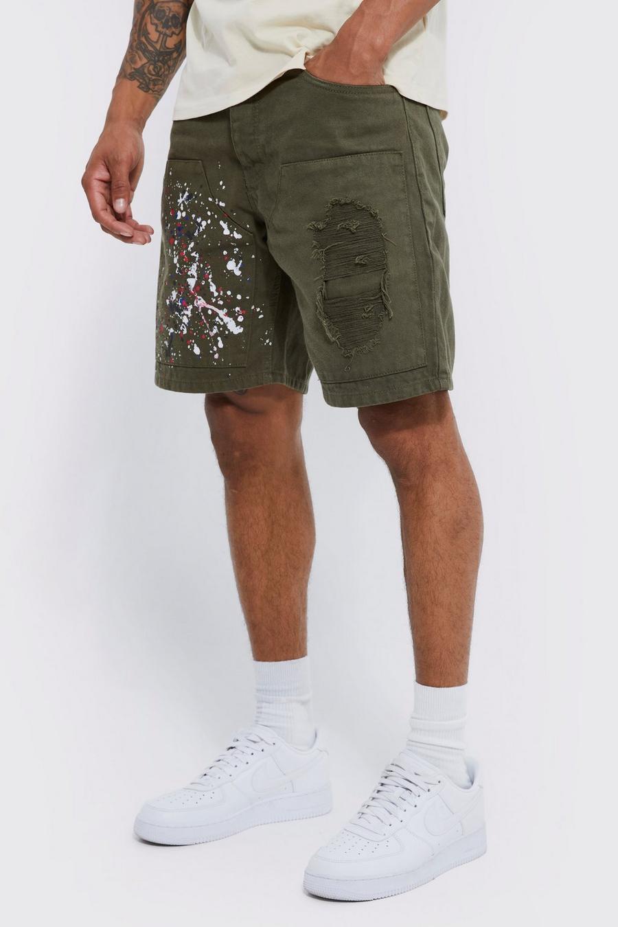 Khaki Fixed Relaxed Busted Thigh Layer Short