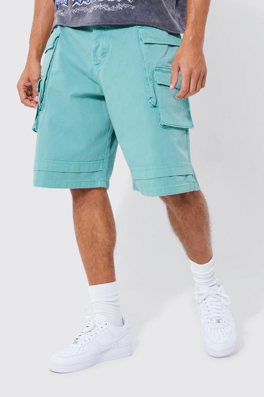 Sage green Shorts med fickor