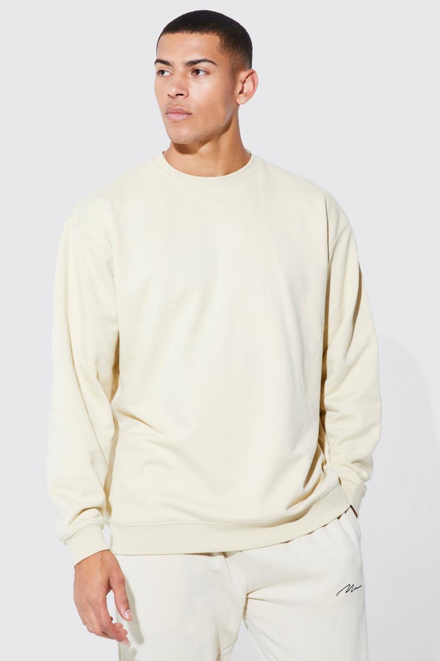 Oversized Basic Sweatshirt, Sand beige
