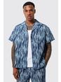 Mid blue Boxy Fit Fabric Interest Denim Shirt