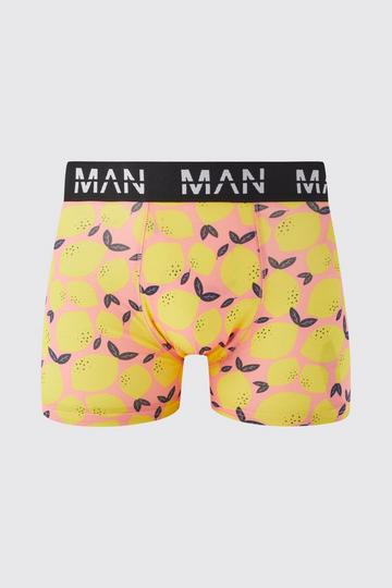 Man Lemon Print Boxers pink