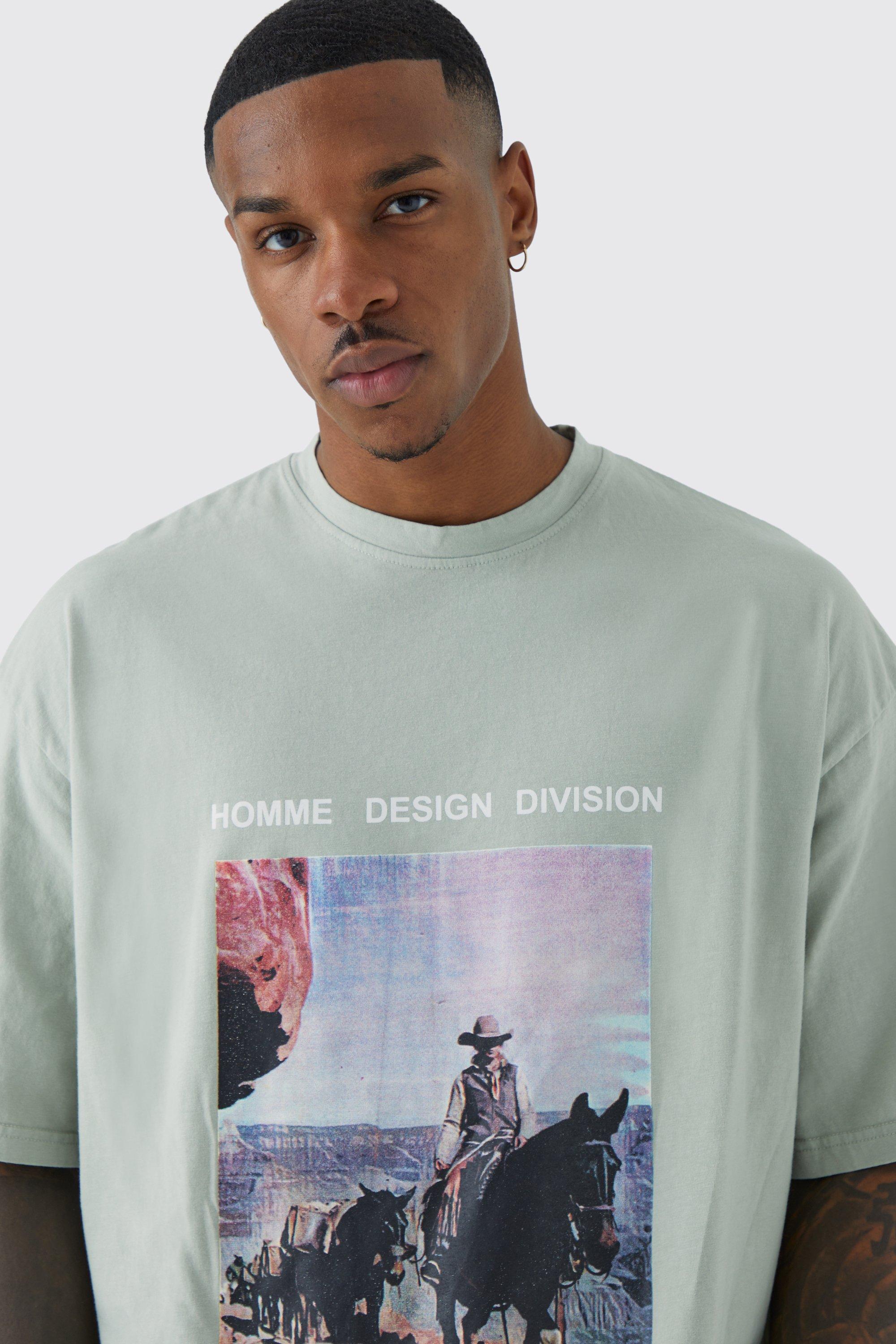 Oversized Acid Wash Photographic T shirt boohoo