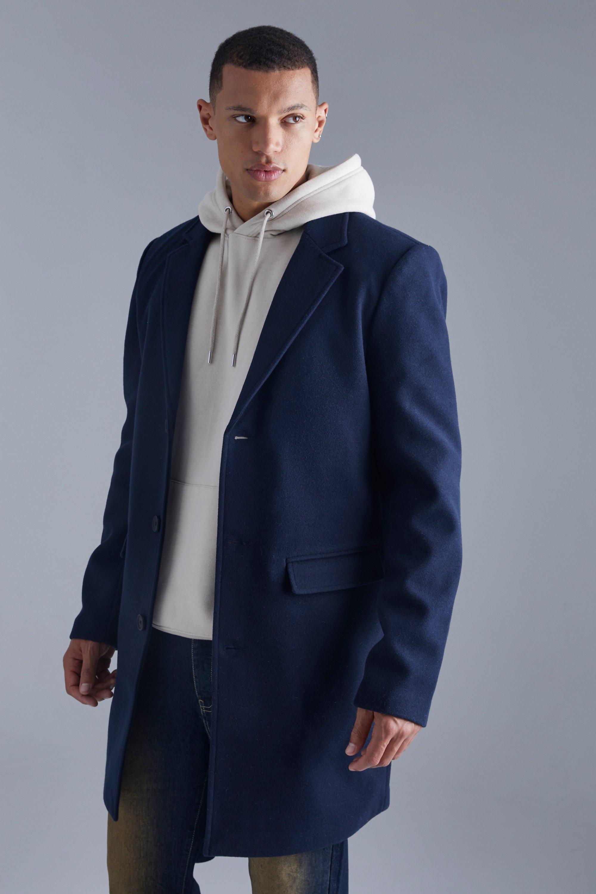 Mens navy outlet coat wool