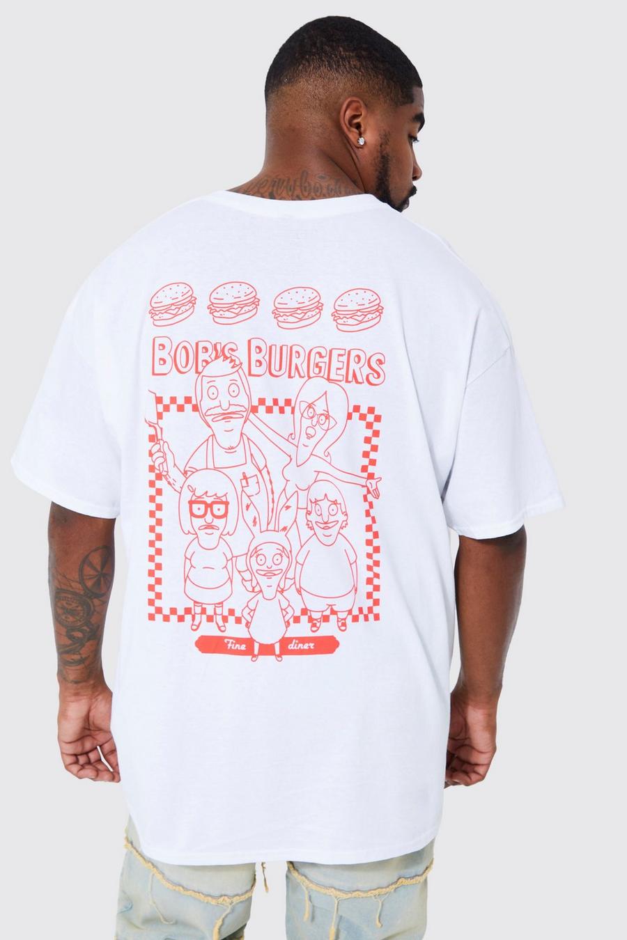 Plus T-Shirt mit lizenziertem Bob's Burgers Print, White image number 1