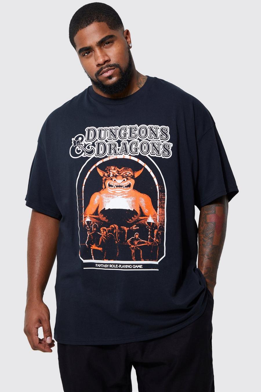 Black Plus Dungeons And Dragon License T-shirt