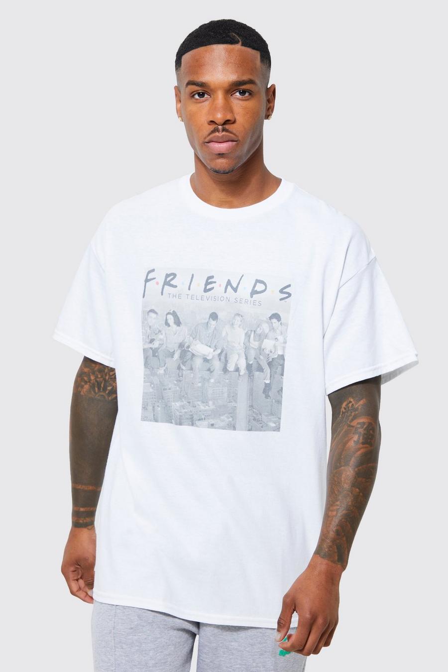 White Oversized Friends License T-shirt image number 1