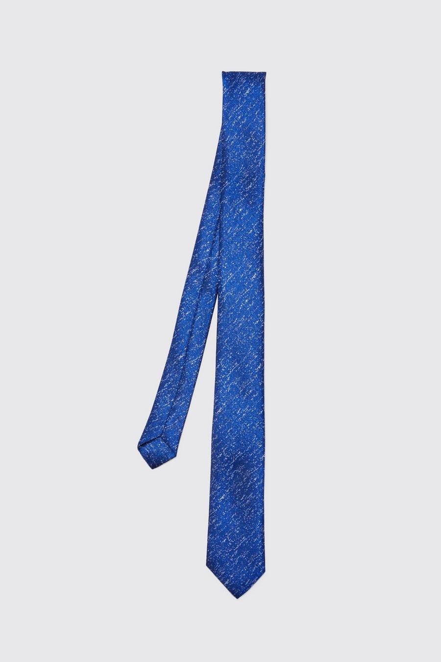 Blue Textured Jacquard Slim Tie