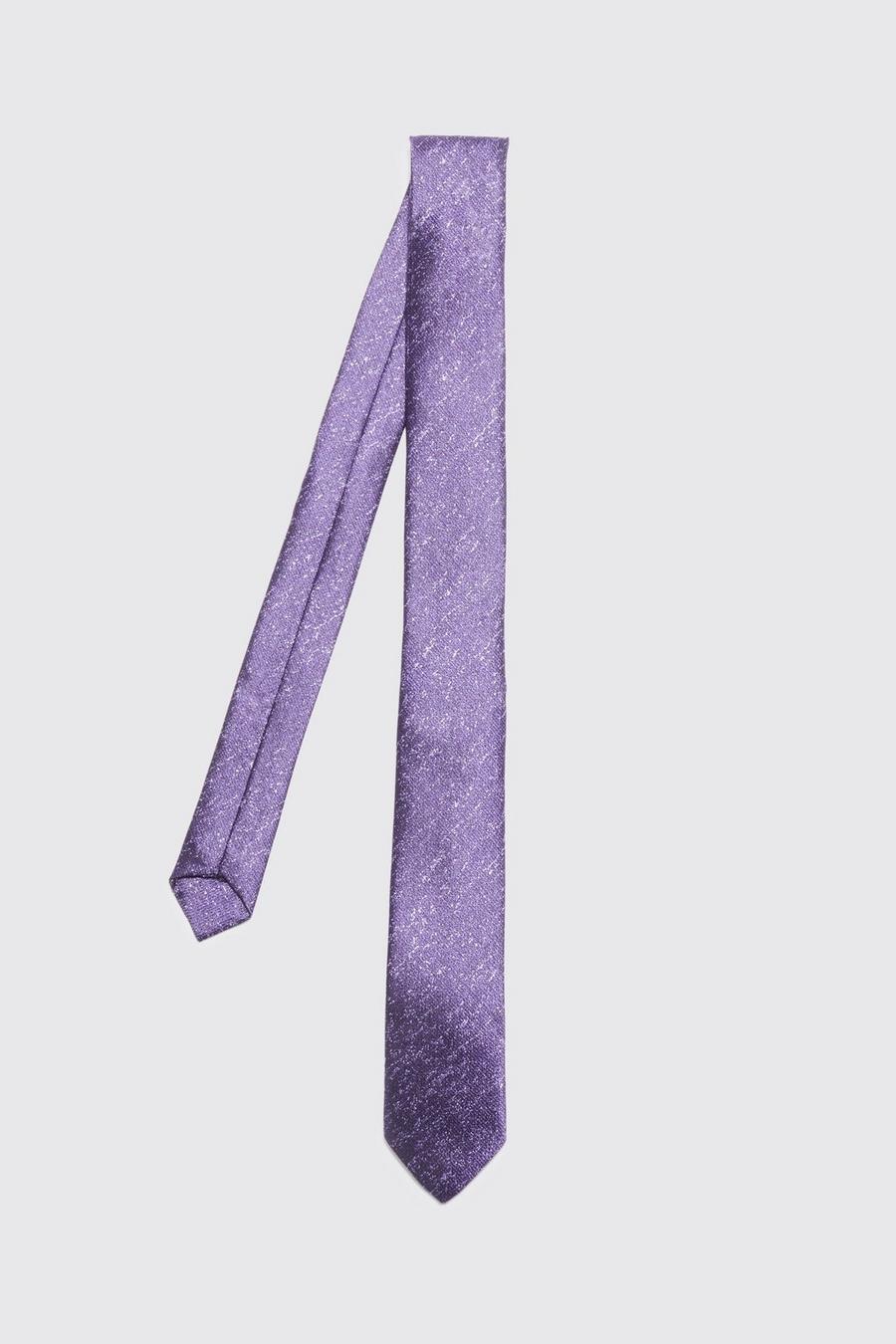 Lilac purple Textured Jacquard Slim Tie image number 1