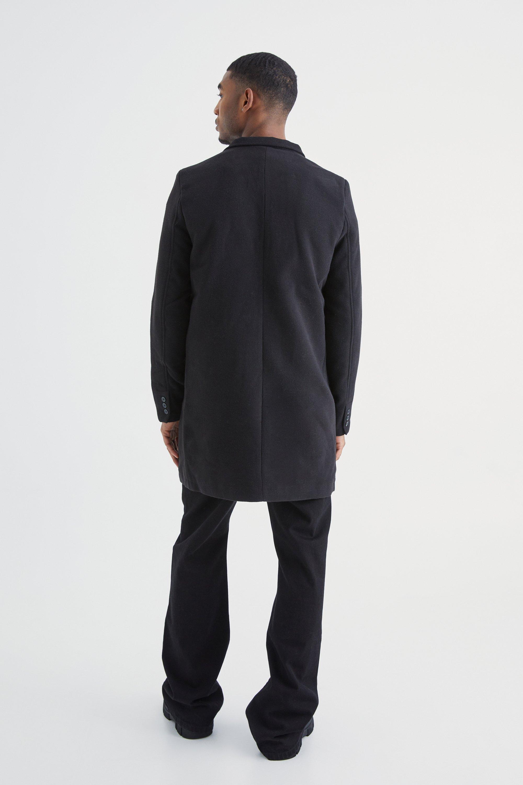 Black smart clearance overcoat