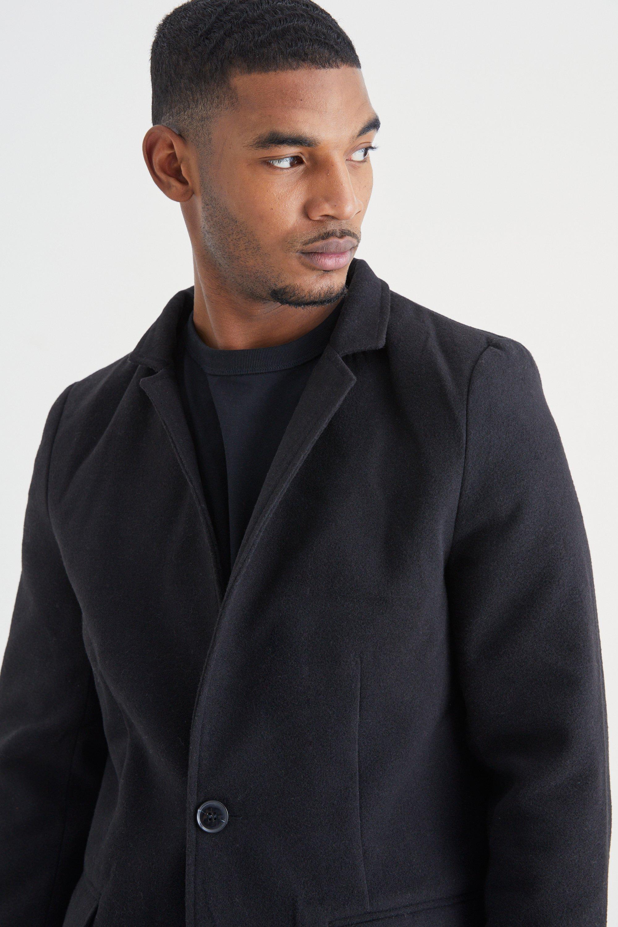 Notch Collar Single Breasted Overcoat