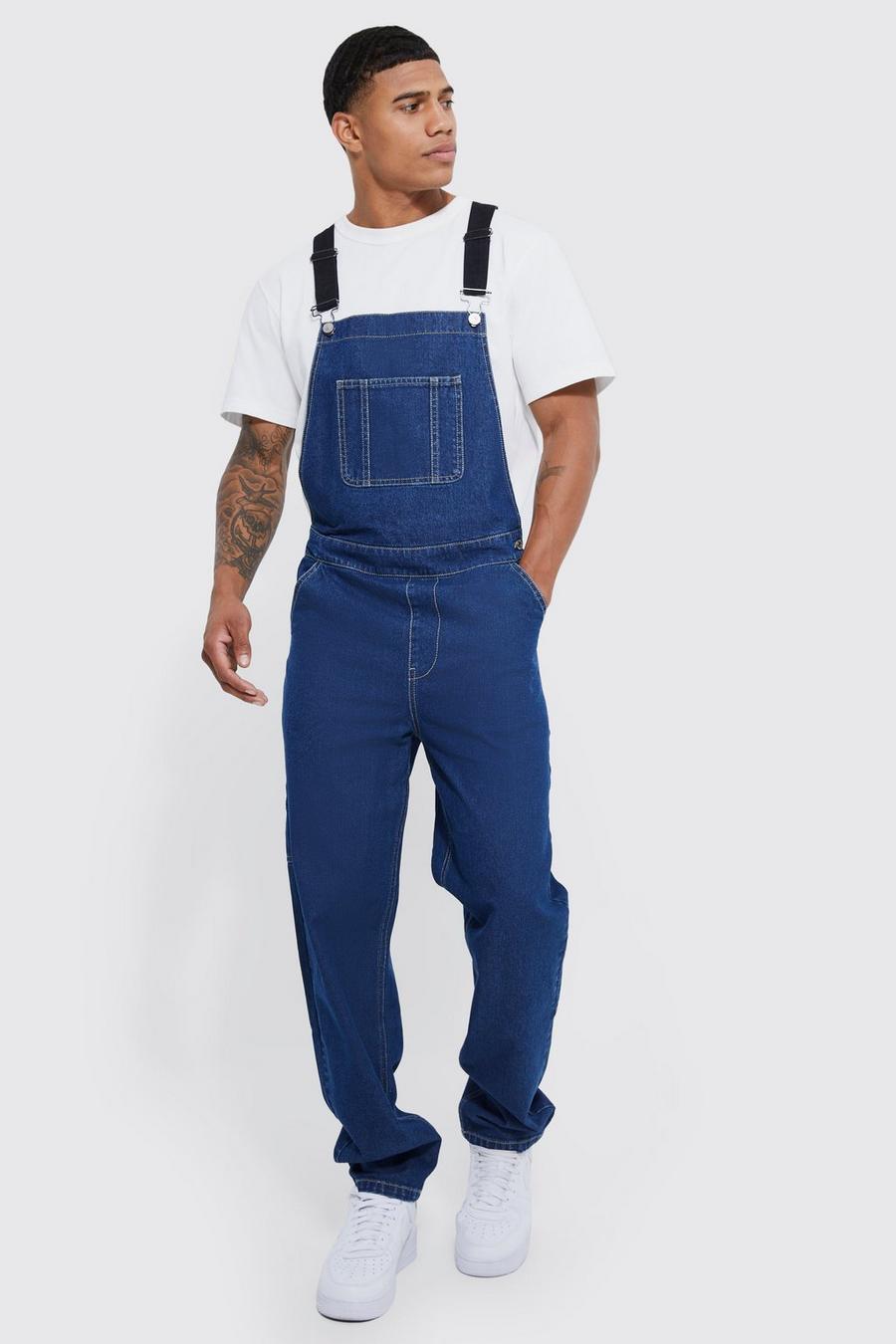 Mid blue blå Relaxed Fit Dungarees 
