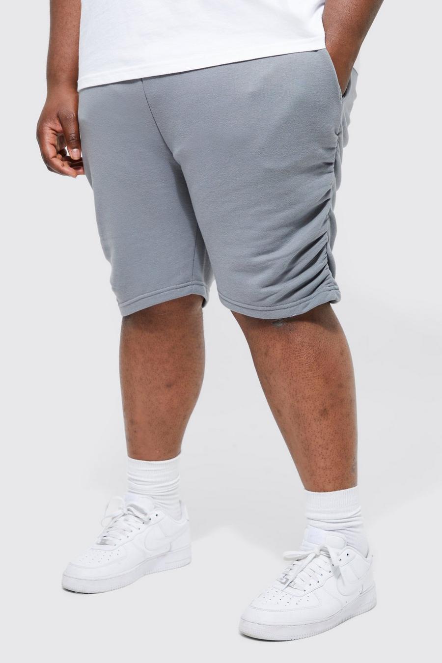 Charcoal grey Plus Slim Fit Ruched Side Jersey Short