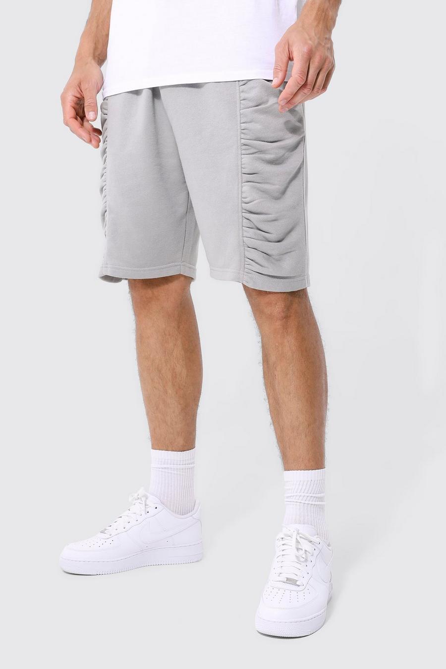 Grey marl gris Tall Relaxed Ruched Pintuck Jersey Short