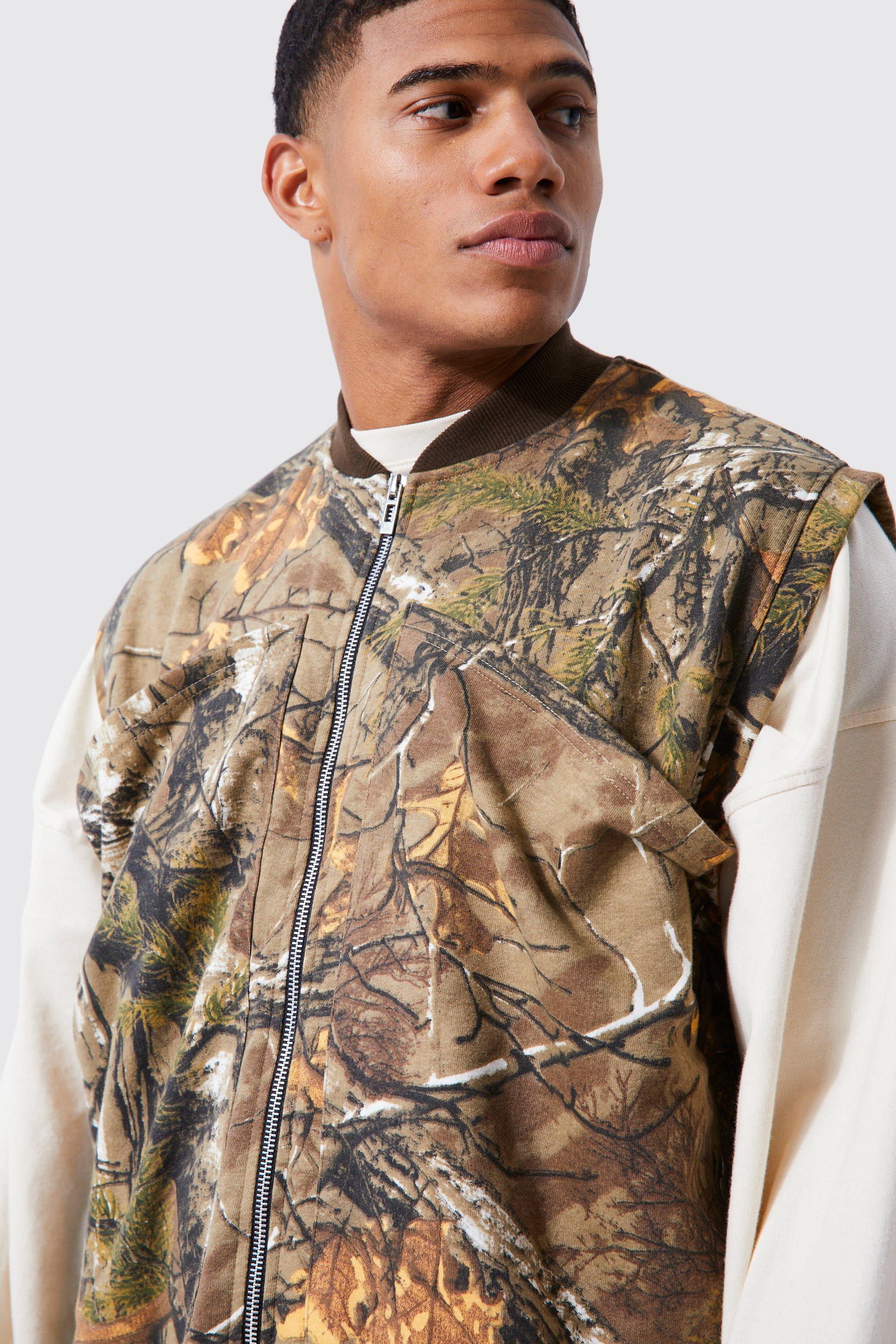 Camo sleeveless jacket hotsell