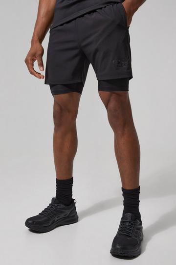 Black Man Active Training Dept 5inch 2-in-1 Regular Fit Shorts