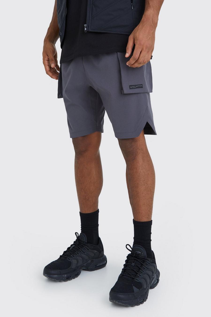 Charcoal MAN Active Shorts med fickor