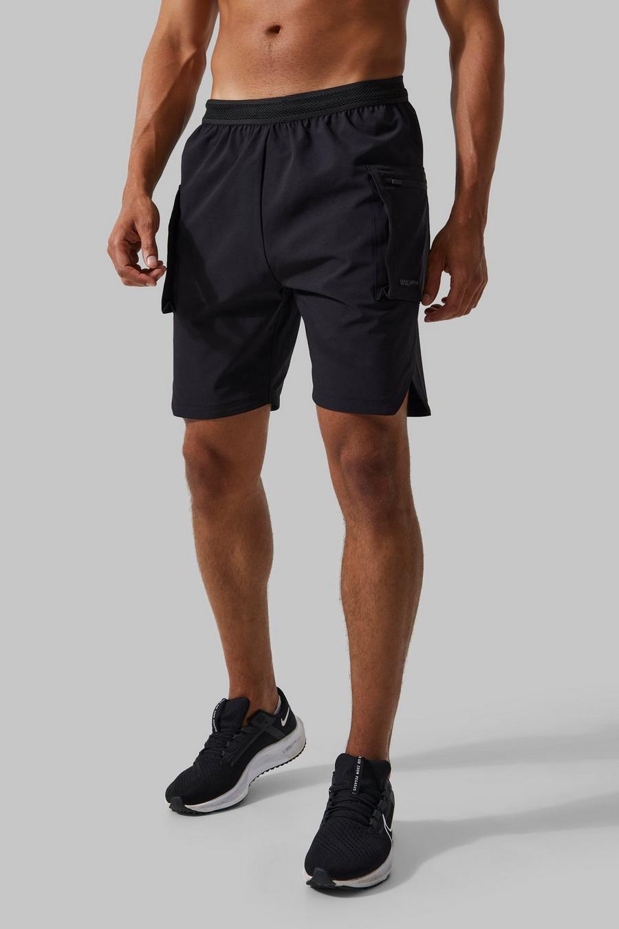 Black MAN Active Shorts med fickor image number 1