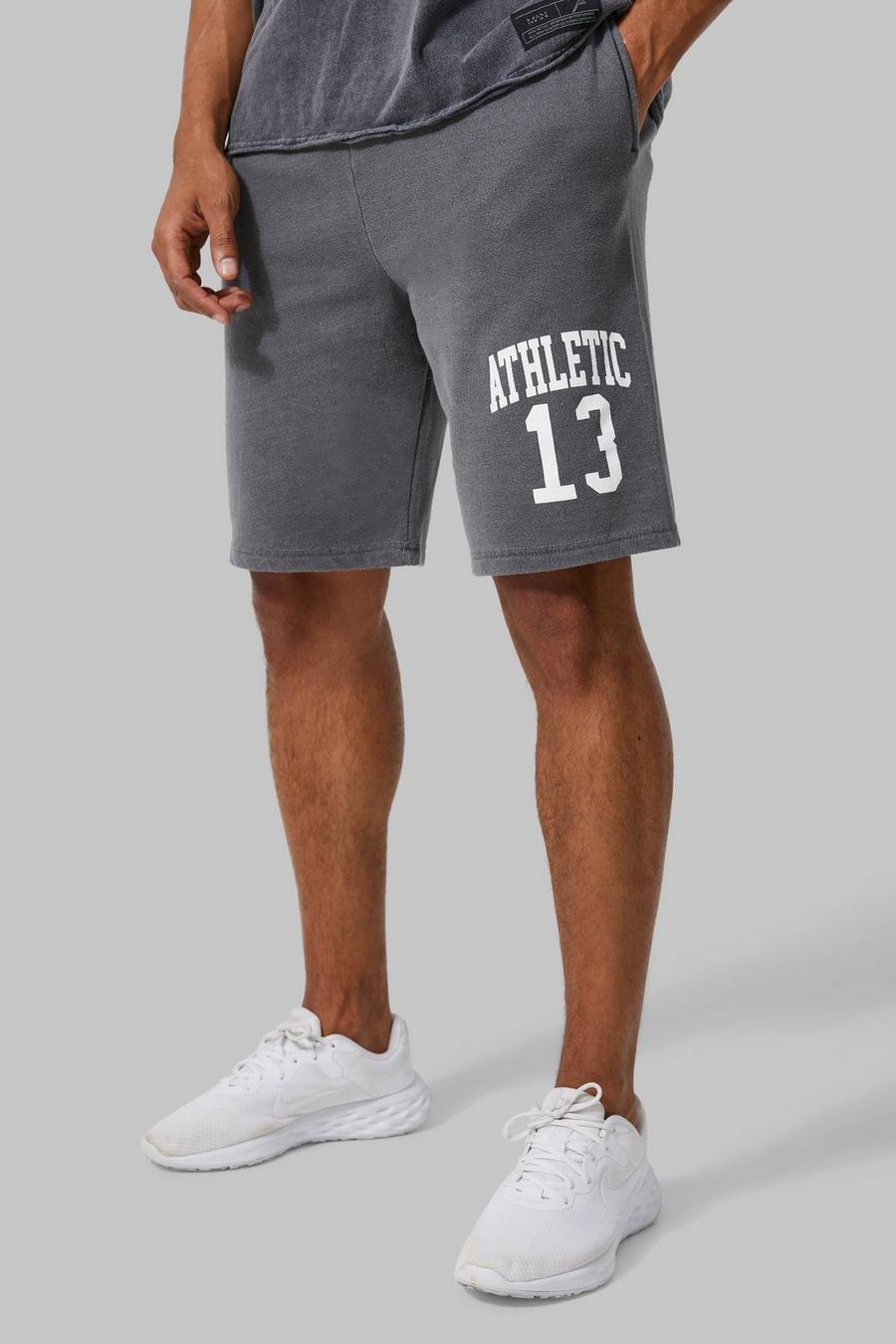 Charcoal grey Man Active Athletic 13 Overdye Shorts