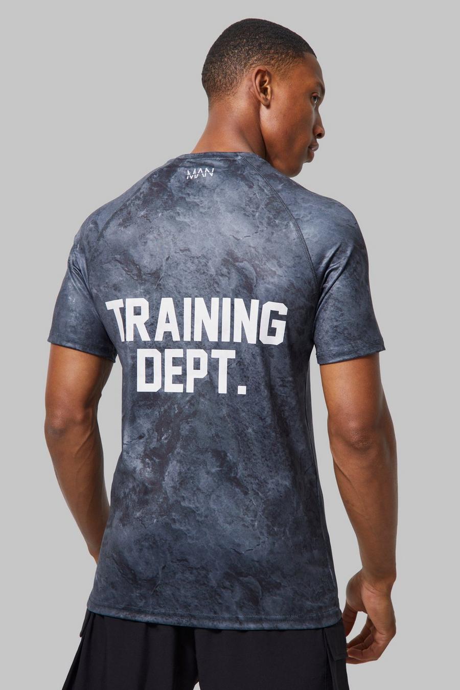 Black svart Man Active Camo Training Dept Muscle Fit T-shirt image number 1