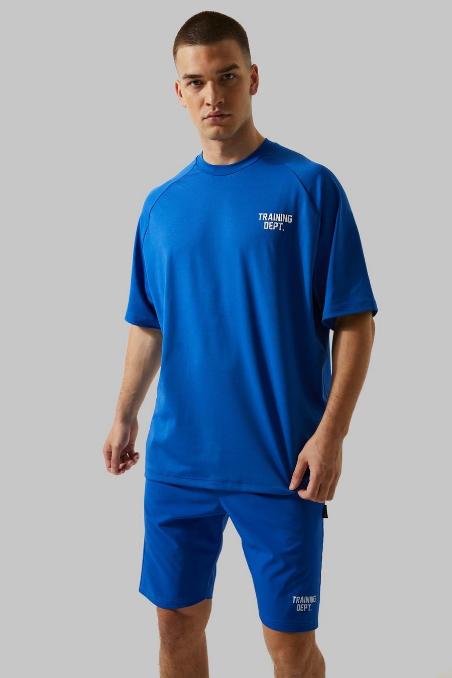 Cobalt bleu Tall Boxy Man Active Training Dept T-Shirt image number 1