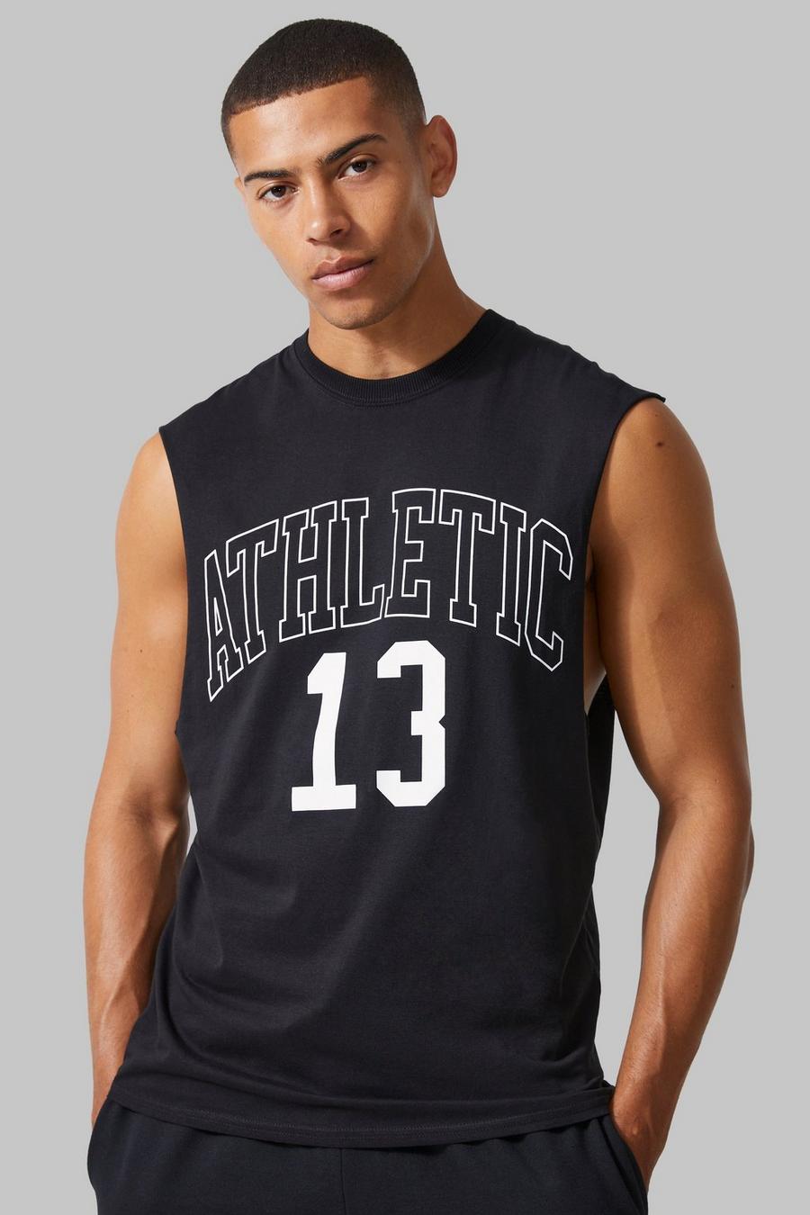 Black Man Active Athletic 13 Jersey Tank image number 1