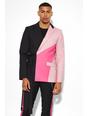 Fuchsia Slim Wrap Panel Suit Jacket
