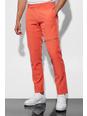 Skinny Anzughose mit Reißverschluss, Orange