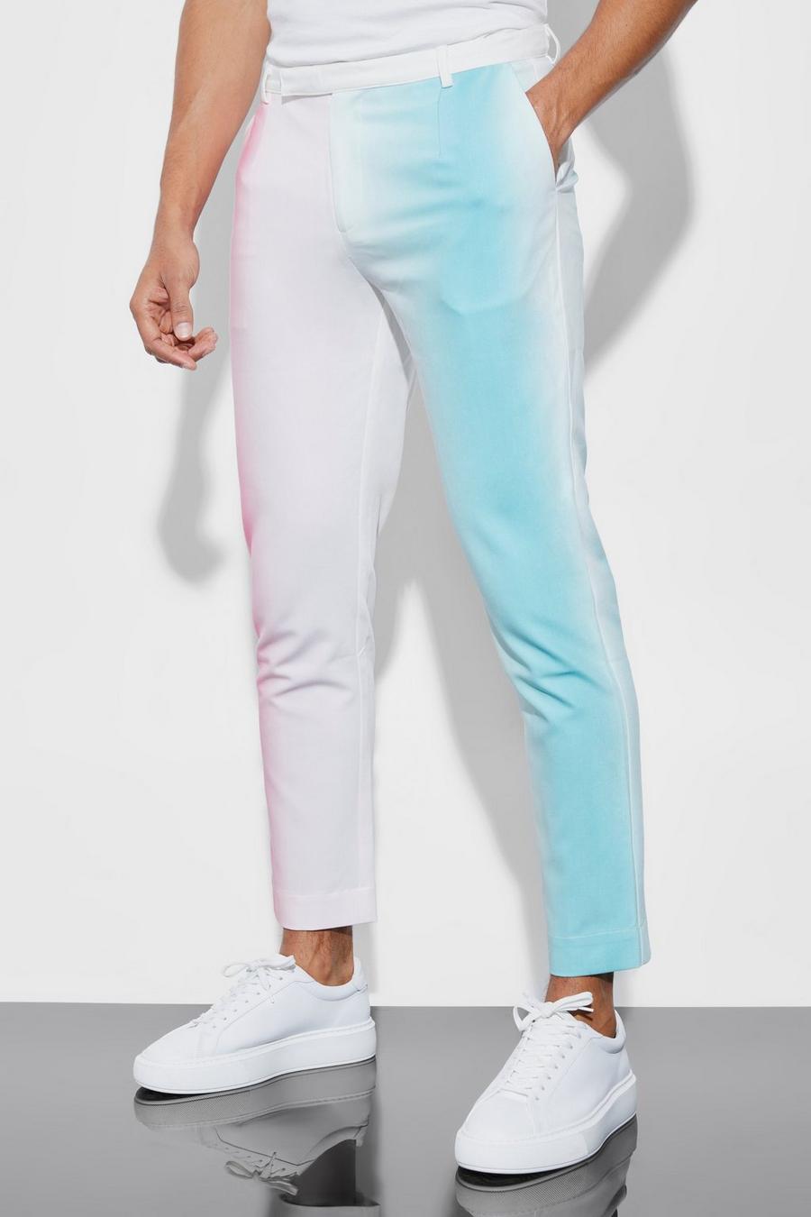 Multi Skinny Crop Ombre Stripe Suit Trousers image number 1