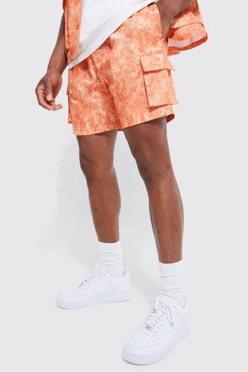 Orange Elasticated Waistband Cargo Short