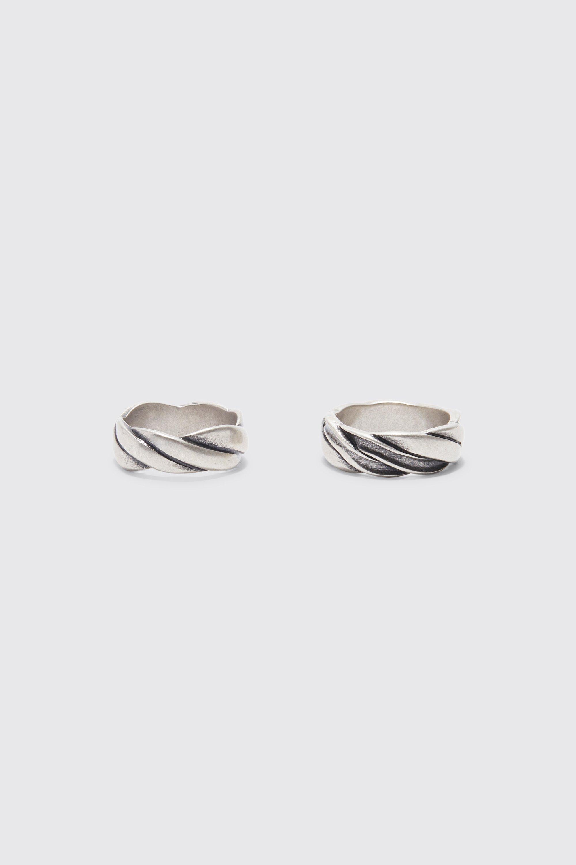 Lot de 2 bagues gravees boohoo FR