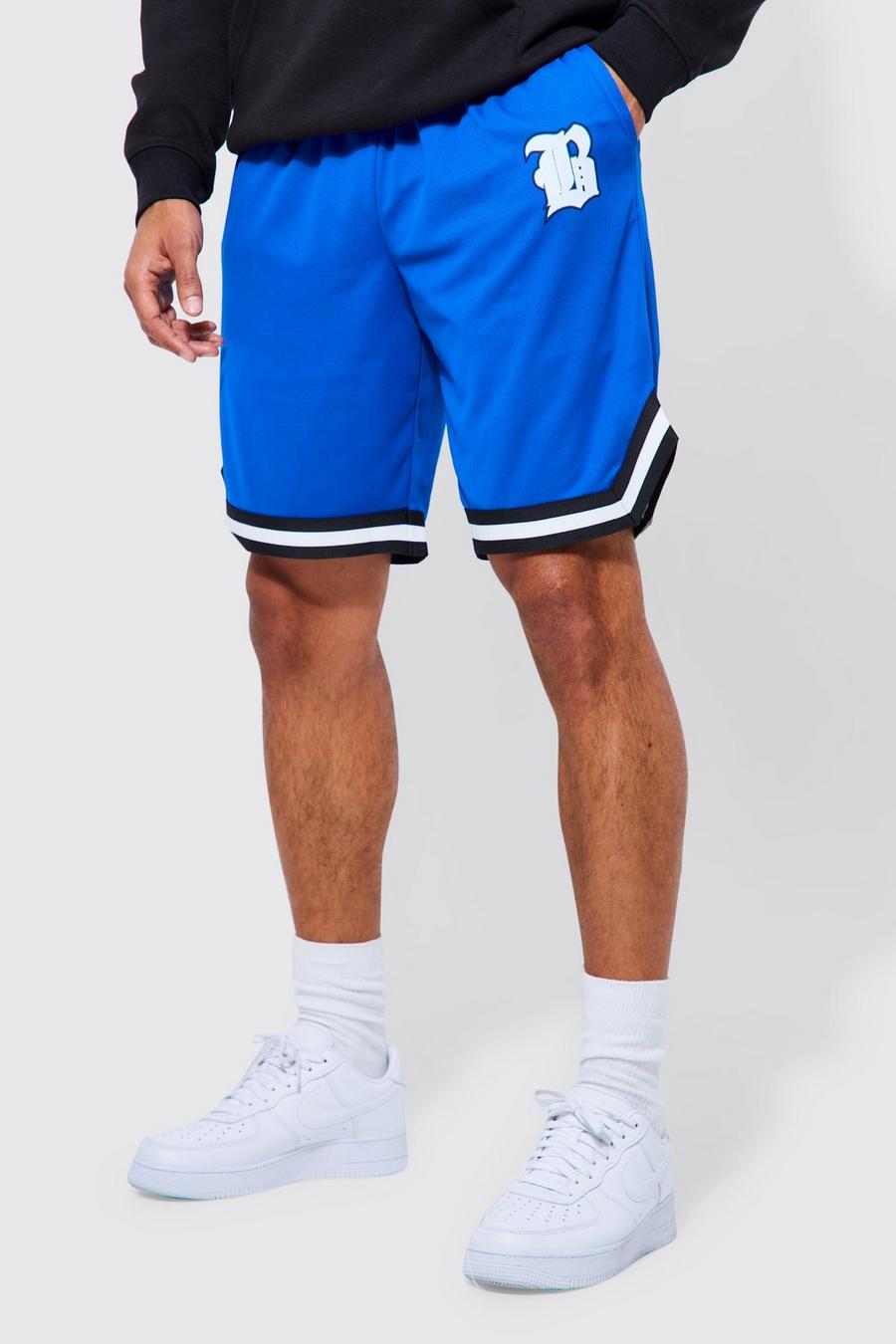 Royal blue Middellange Baggy Basketbal Shorts