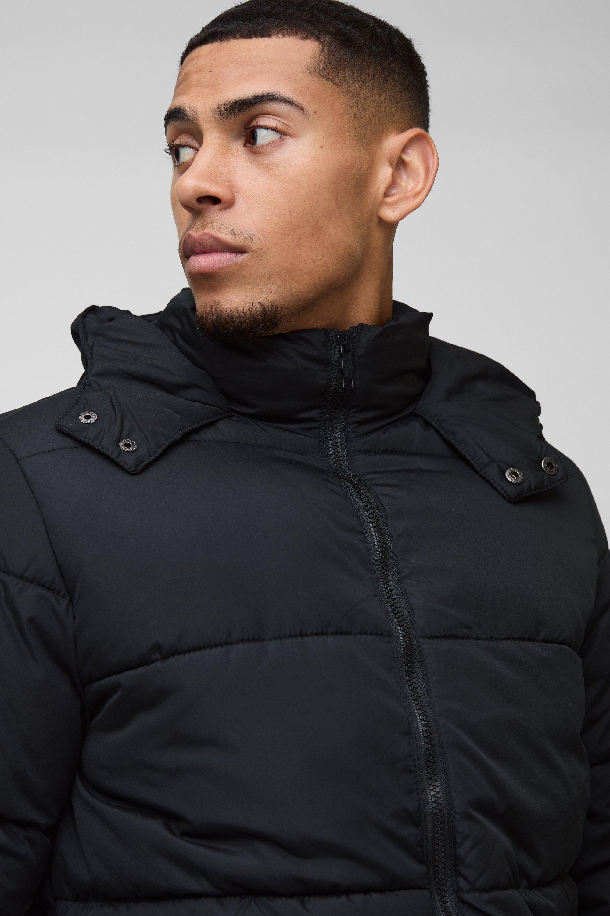 Matte black puffer store jacket mens