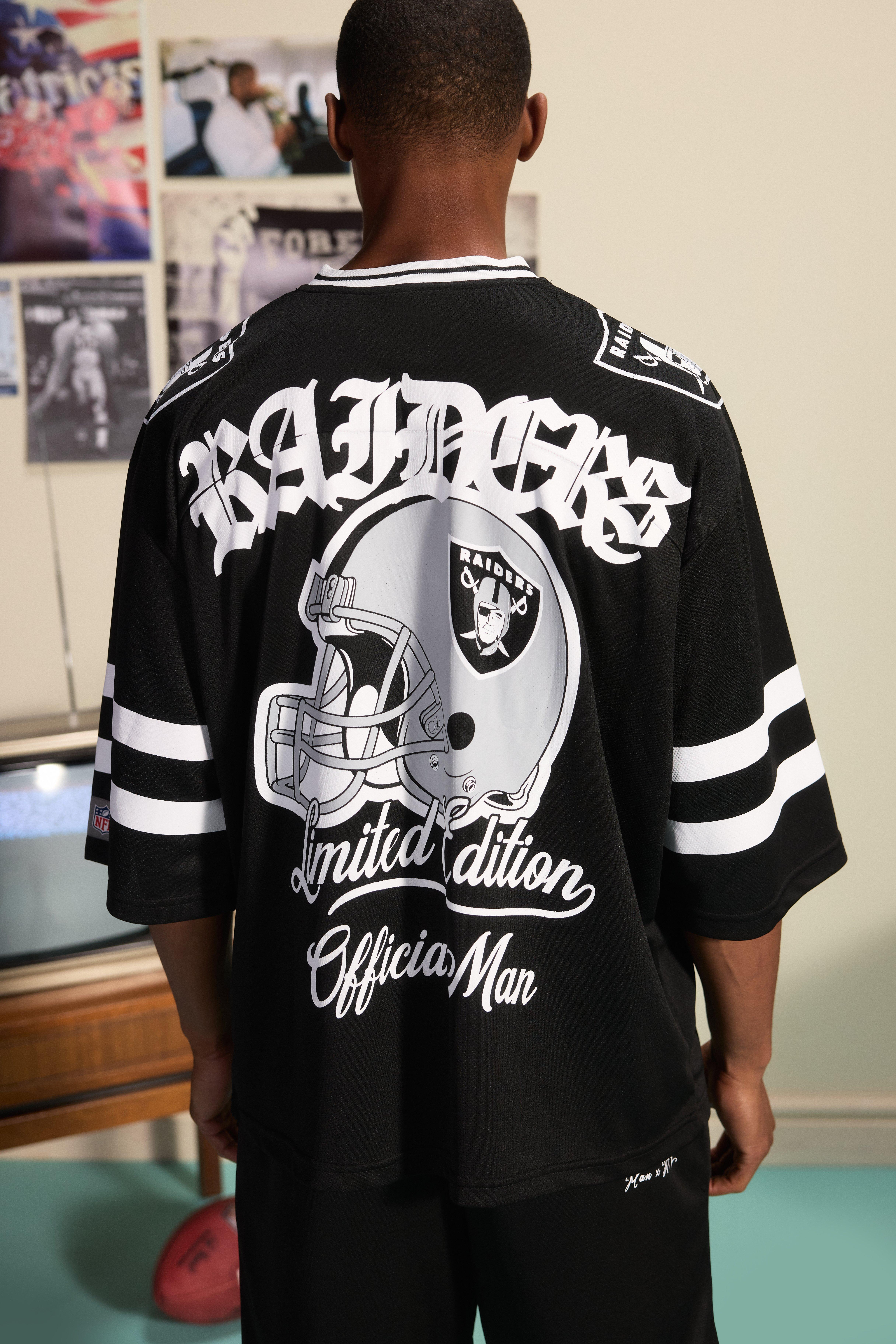 Oversized Mesh V Neck Nfl Raiders License Top