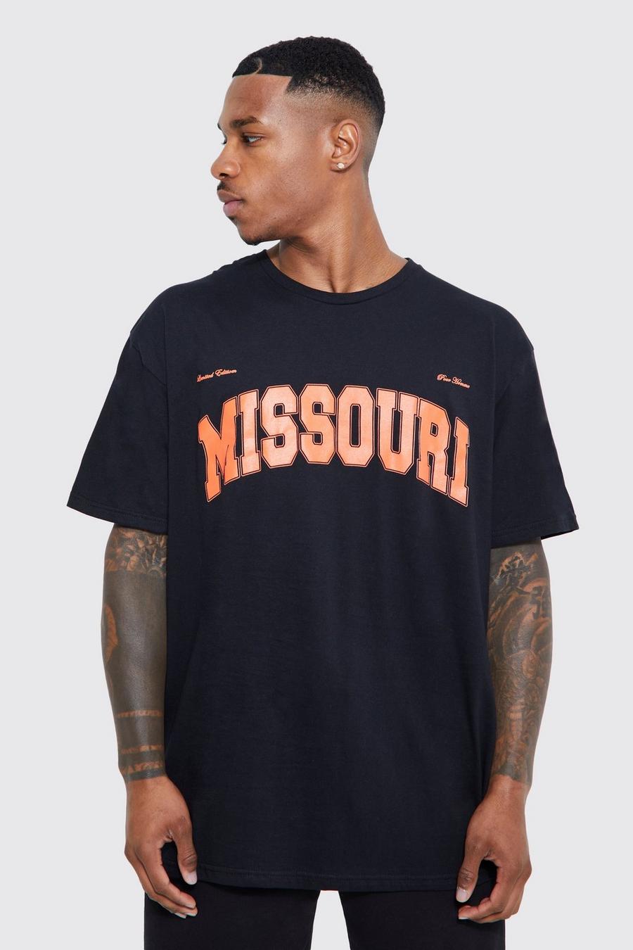 Black Oversized Missouri Graphic Print T-shirt  image number 1