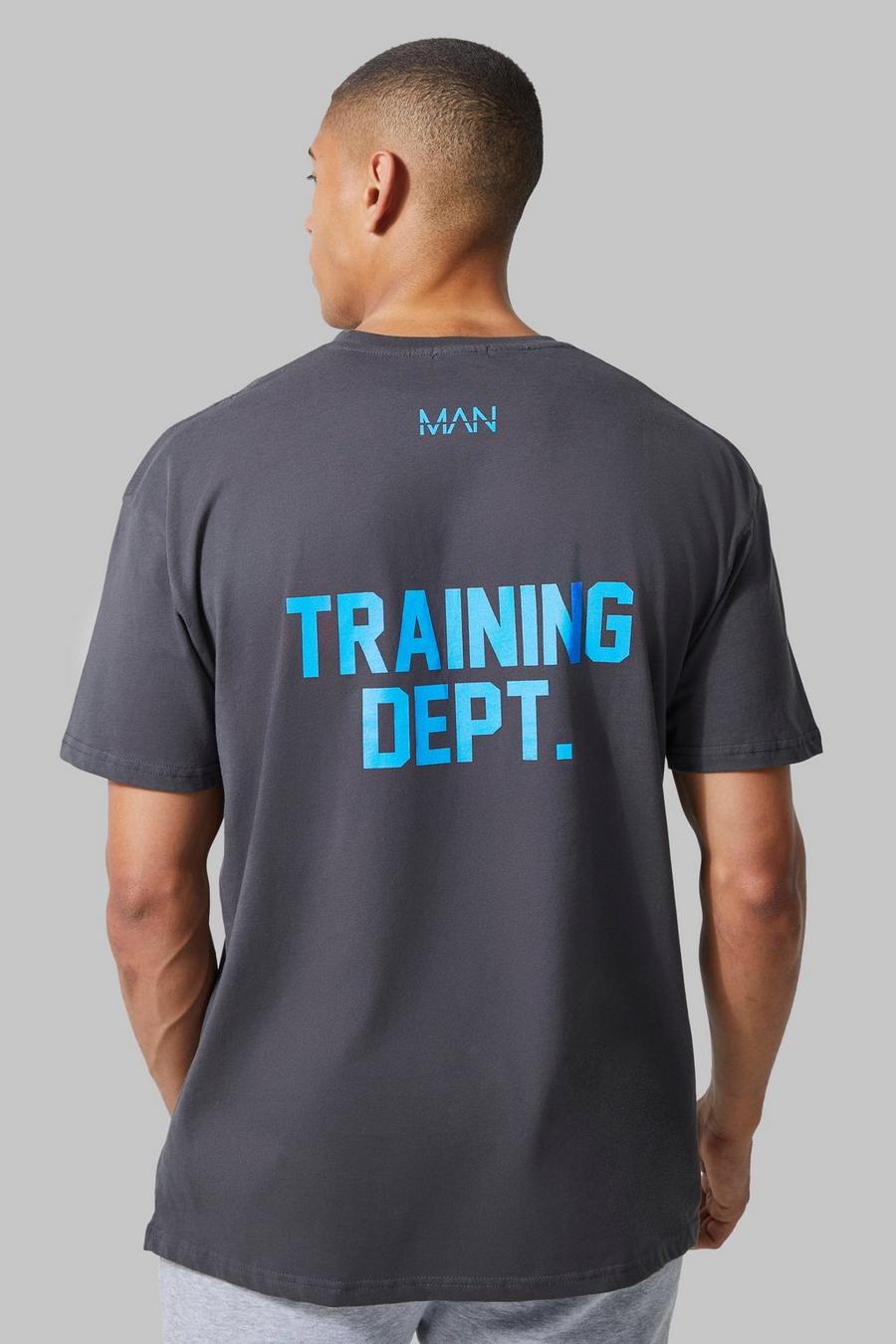 Charcoal Man Active Oversized Training Dept T-shirt image number 1