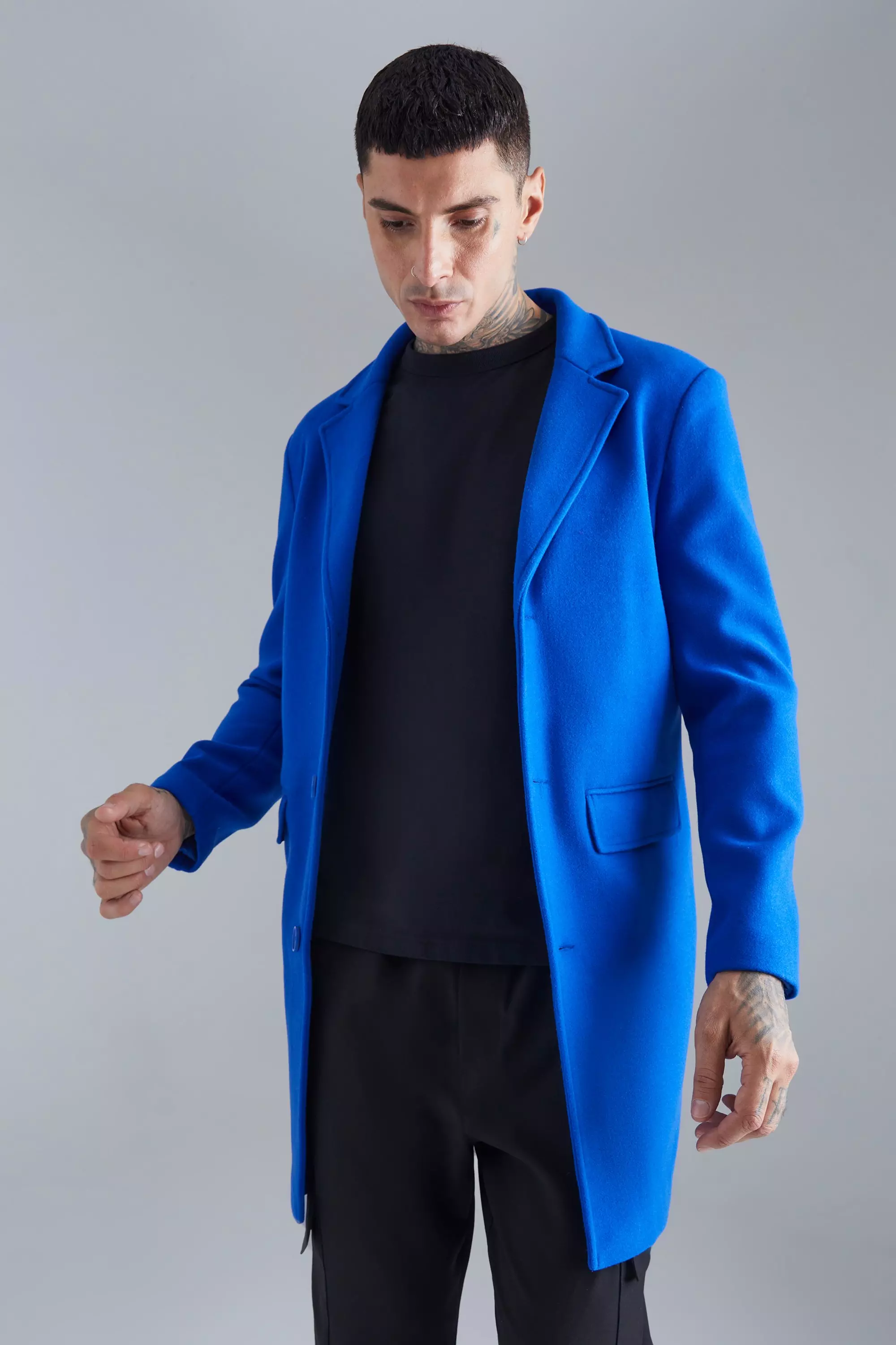 Mens royal blue overcoat store