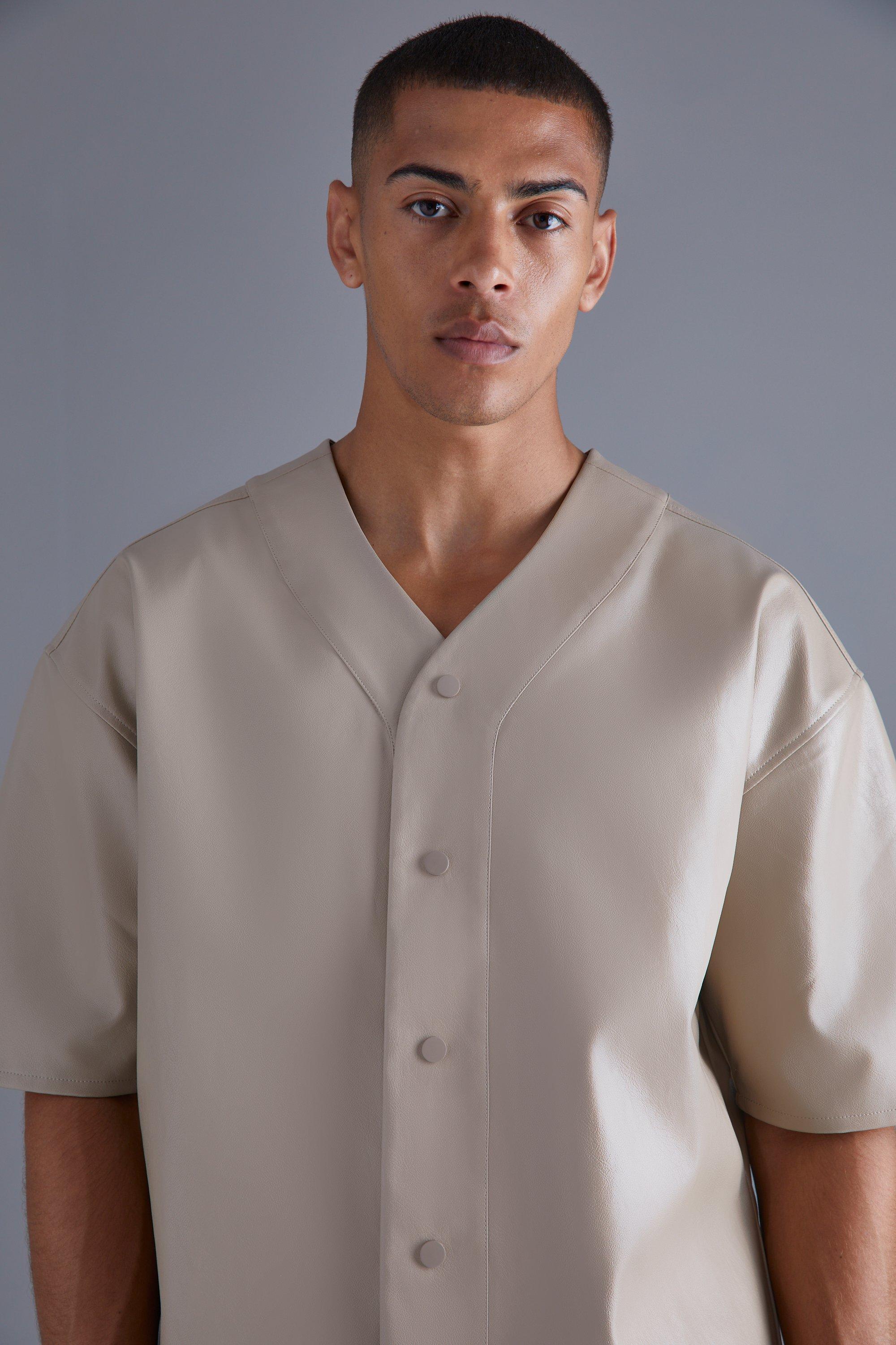 Pu Oversized Baseball Shirt