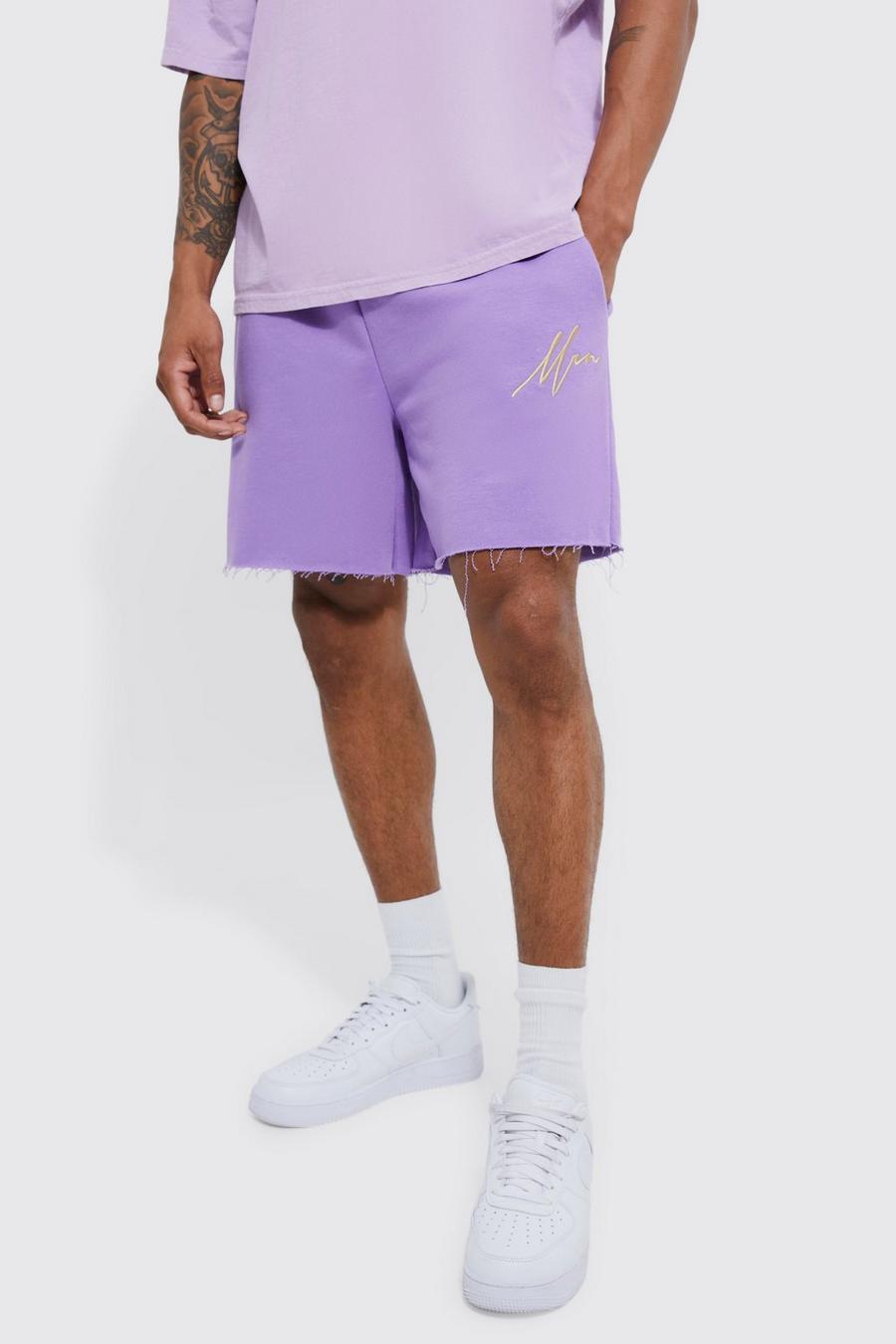 Purple Man Short Oversized Loopback Jersey Short  