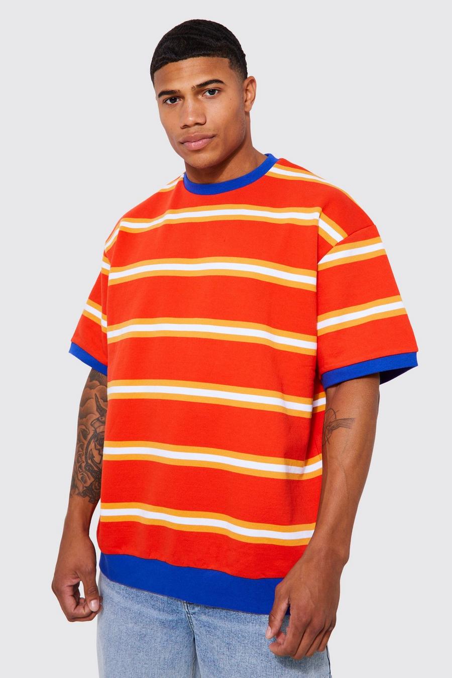 Red rot Overisized Official Stripe Detail Sweatshirt 