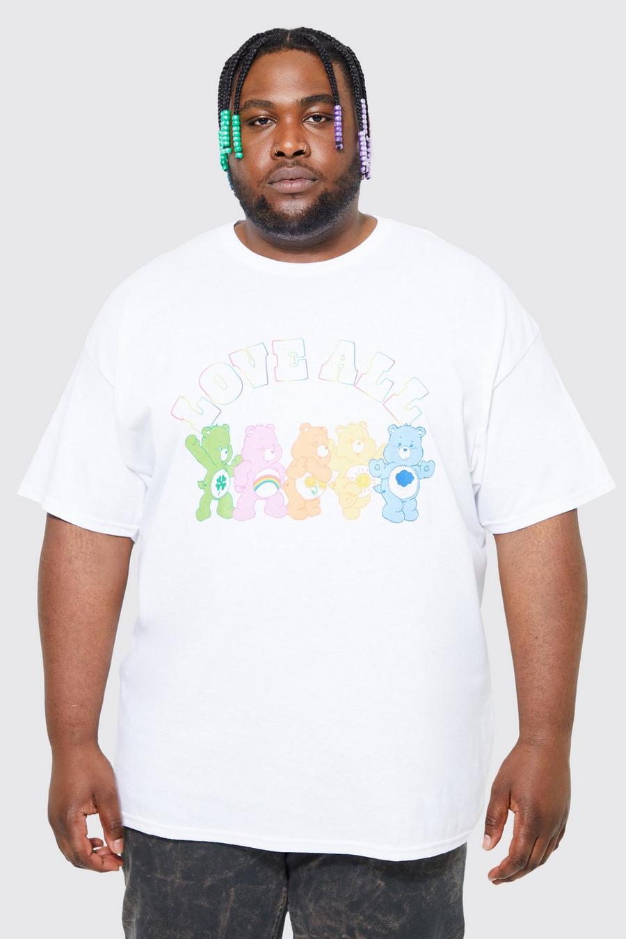 Plus T-Shirt mit lizenziertem Care Bears Print, White weiß