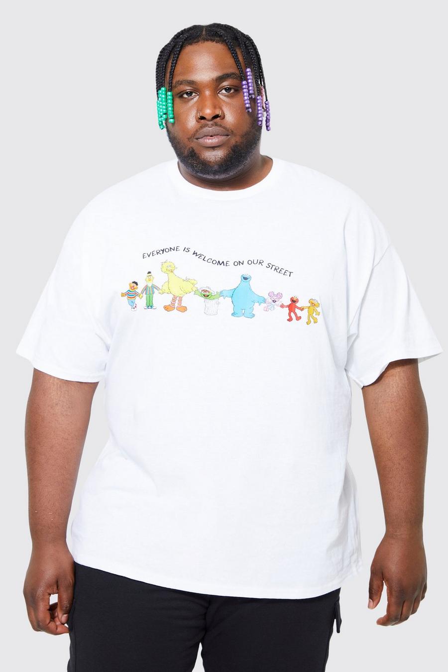White Plus Sesame Street License T-shirt image number 1