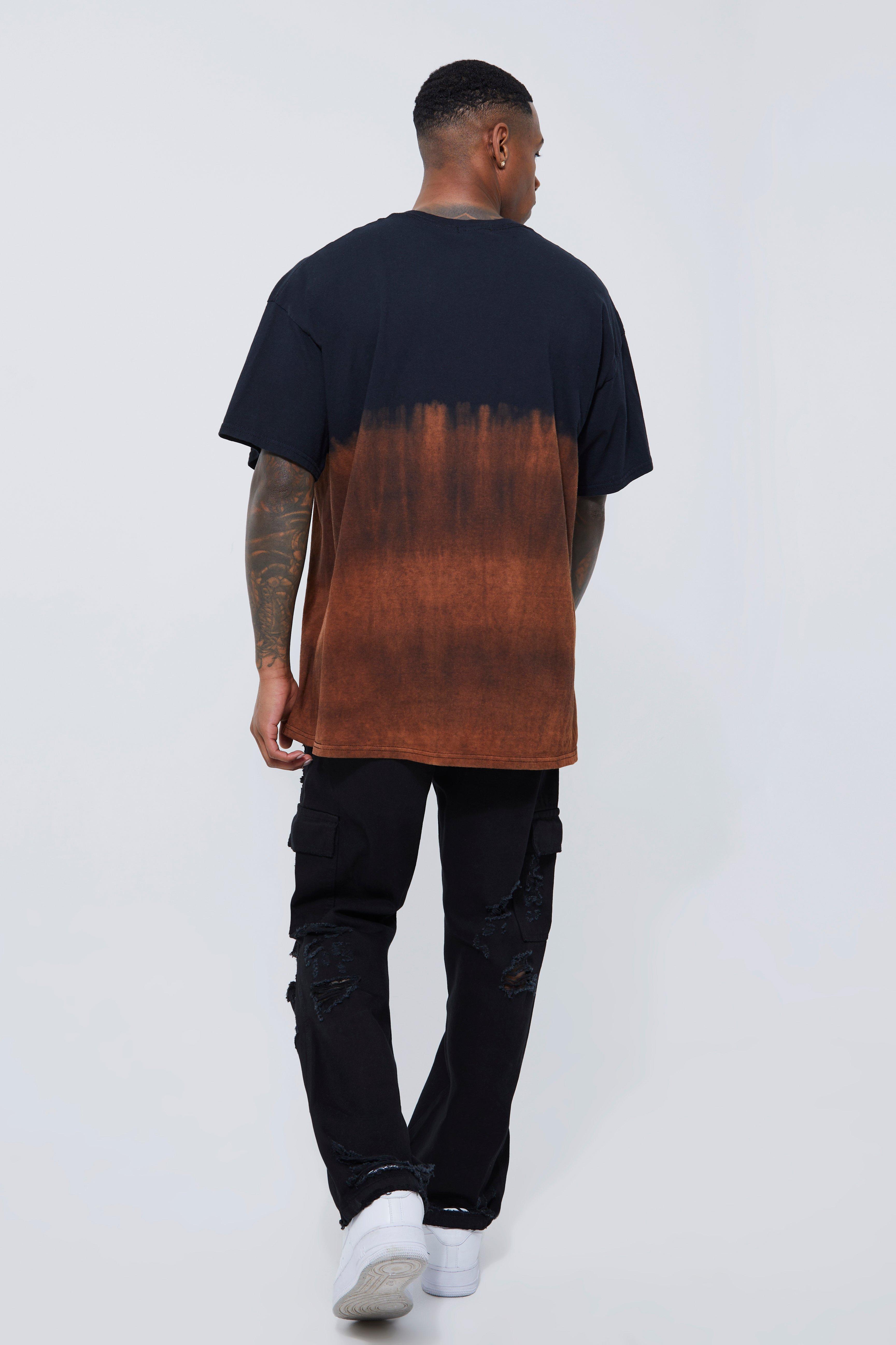 Oversized Ombre Tie Dye Homme T shirt